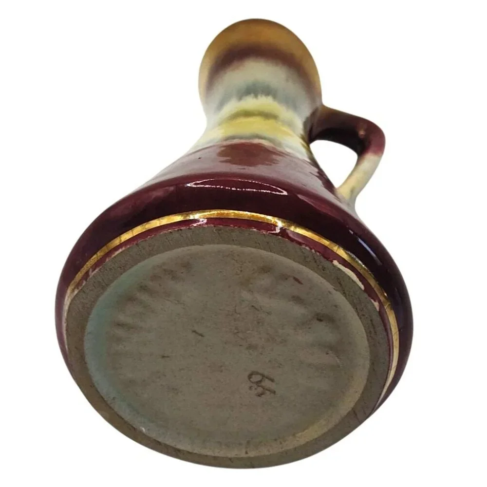Scheurich West German Mid Century Modern Drip Glaze Ceramic Pitcher Vase - Picture 9 of 11